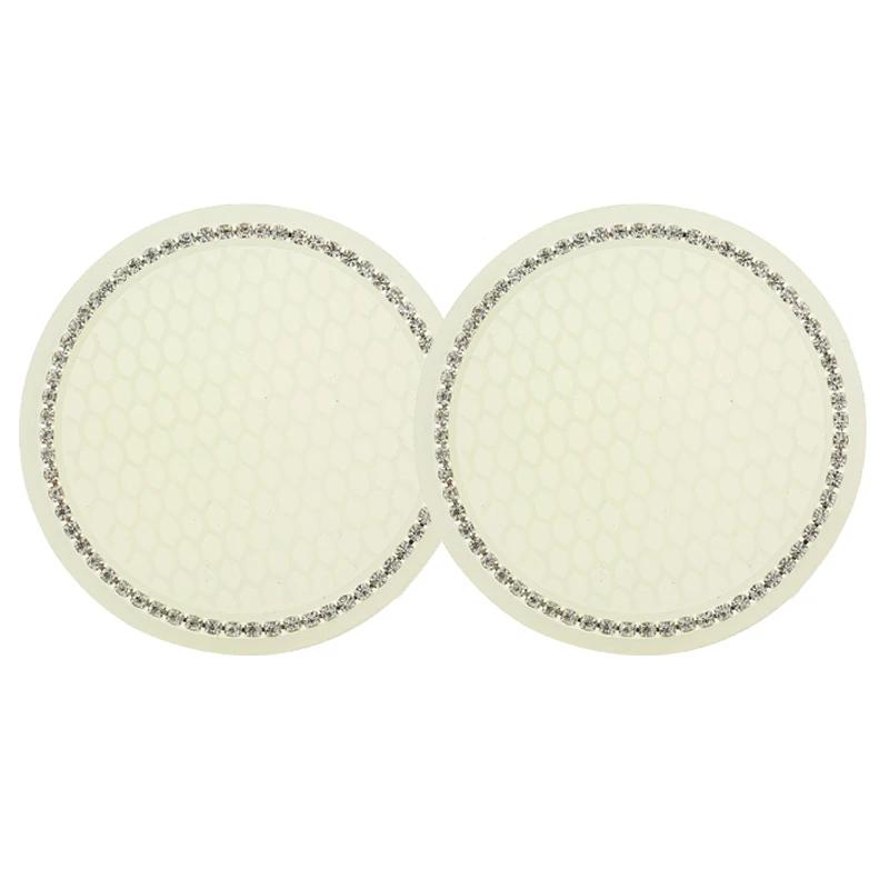 Bling Strass Auto Untersetzer Getränkehalter Rutschfeste Einlage Untersetzer Matten mit Fluoreszierendem Licht für Frauen Mädchen Auto Innendekor