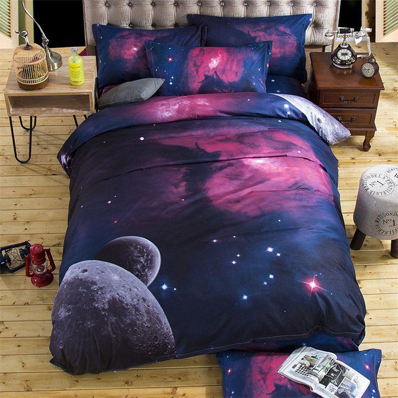 3d Galaxy Duvet Cover Pillow Case Quilt Cover Bedding Set Single King Size All