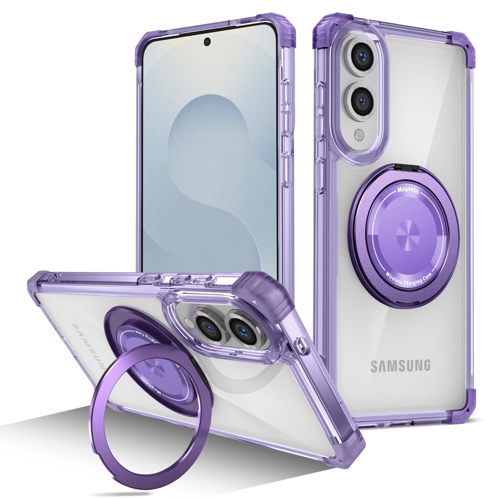 

For Samsung Galaxy S25 Edge Magnetic Case Rotating Kickstand PC + TPU Back Cover