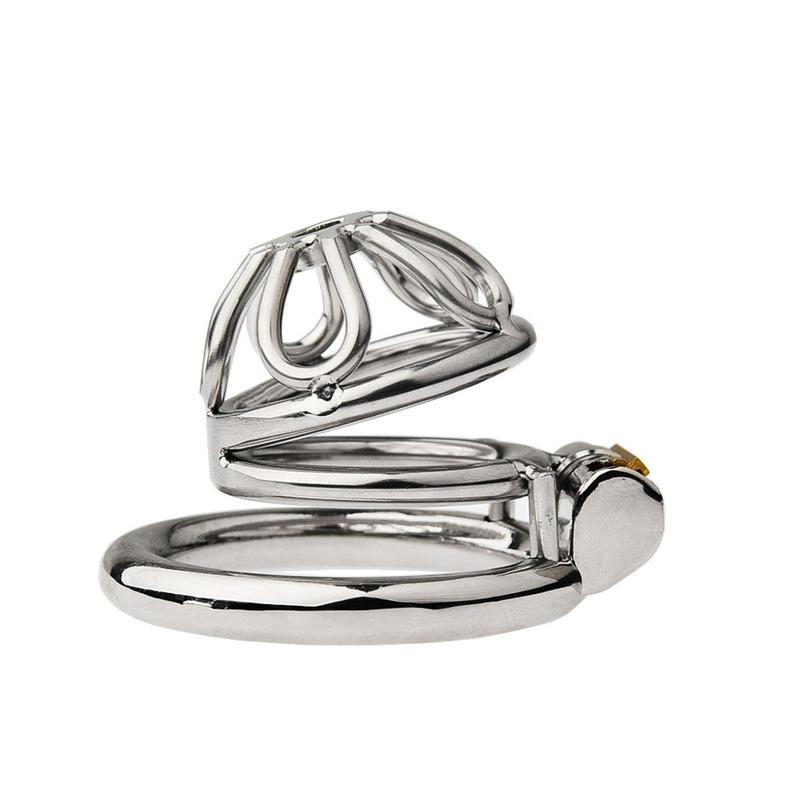 Latest Design Stainless Steel Male Chastity Device Cock Cage with Arc Penis Ring Sex Toys for Men Urethral Lock Adult Game Toy