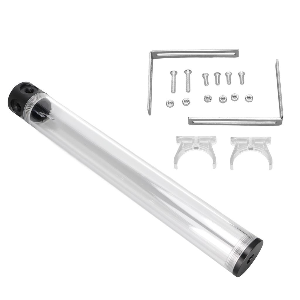 Wasserkühlung Ausgleichsbehälter Vollständig Offener Acrylzylinder Vier Löcher G1 4in Gewinde Kaltwassertank