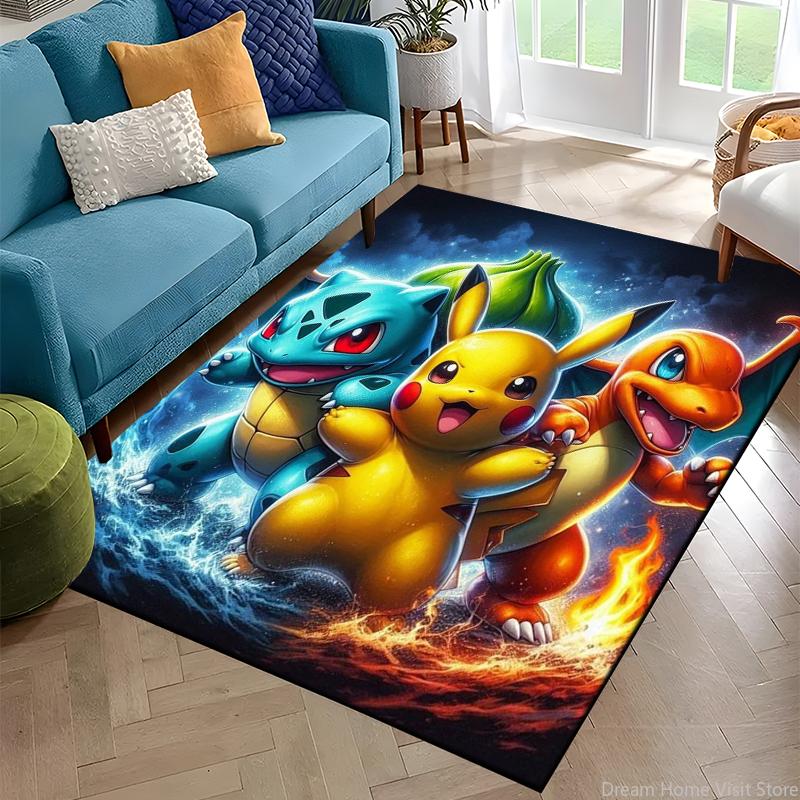 Charizard 3D Painting Japan Cartoon Pokem0n Carpet Rug for Bedroom Living Room Home Sofa Decoration,kids Large Decor Floor Mat