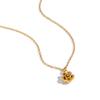 Xia Ling Minimalist Rose Pendant Necklace, Stainless Steel with Long-Lasting Titanium Finish.