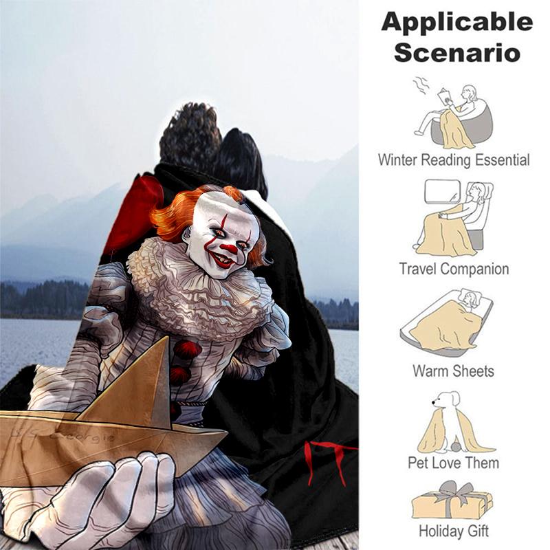 1pc Blanket Pennywise the Dancing Clown1 Print Design, Lightweight Blanket for Sofa, Bed- Soft &Warm, Gift for All Seasons Like Christmas, Halloween