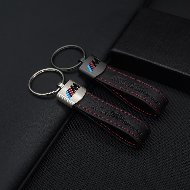 Car Emblem Key Fobs Keyring Leather Keychain Decoration For Bmw M Performance G30 G32 Auto Interior Modification Car Accessories knpc33