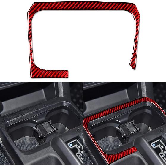NVCNX Real Premium Carbon Fiber Compatible with Toyota Tacoma 2018 Accessories Car Bed Light Switch Button Panel Cover Interior Trim Red