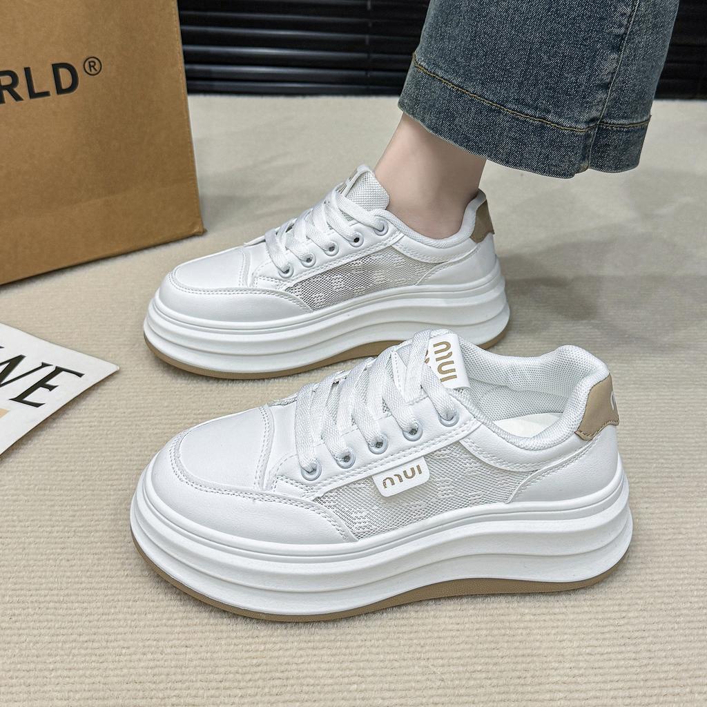 New thin women's spring summer ins versatile height-increasing platform net shoes breathable sports board shoes