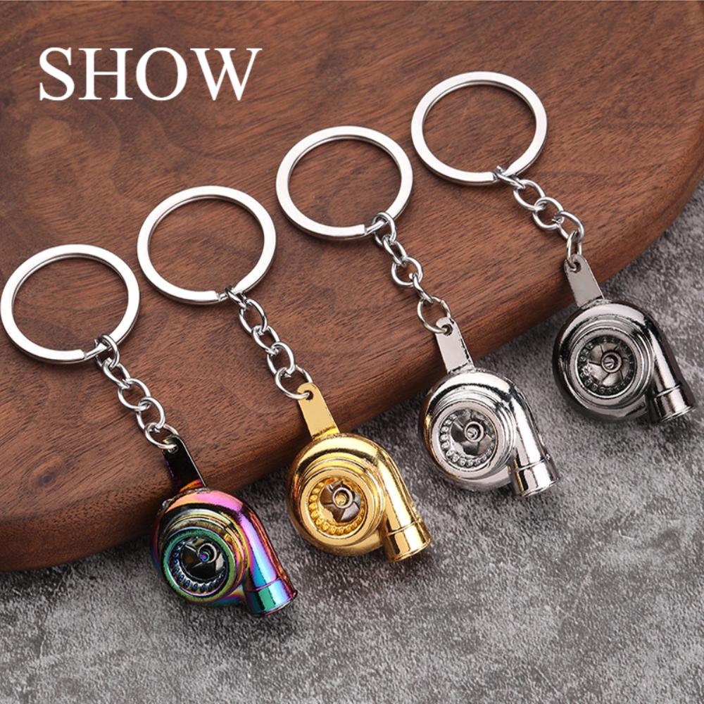 Creative Metal Keychain Turbo Gear Wheel Hub Brake Disc Shock Absorber Car Keychain Pendant