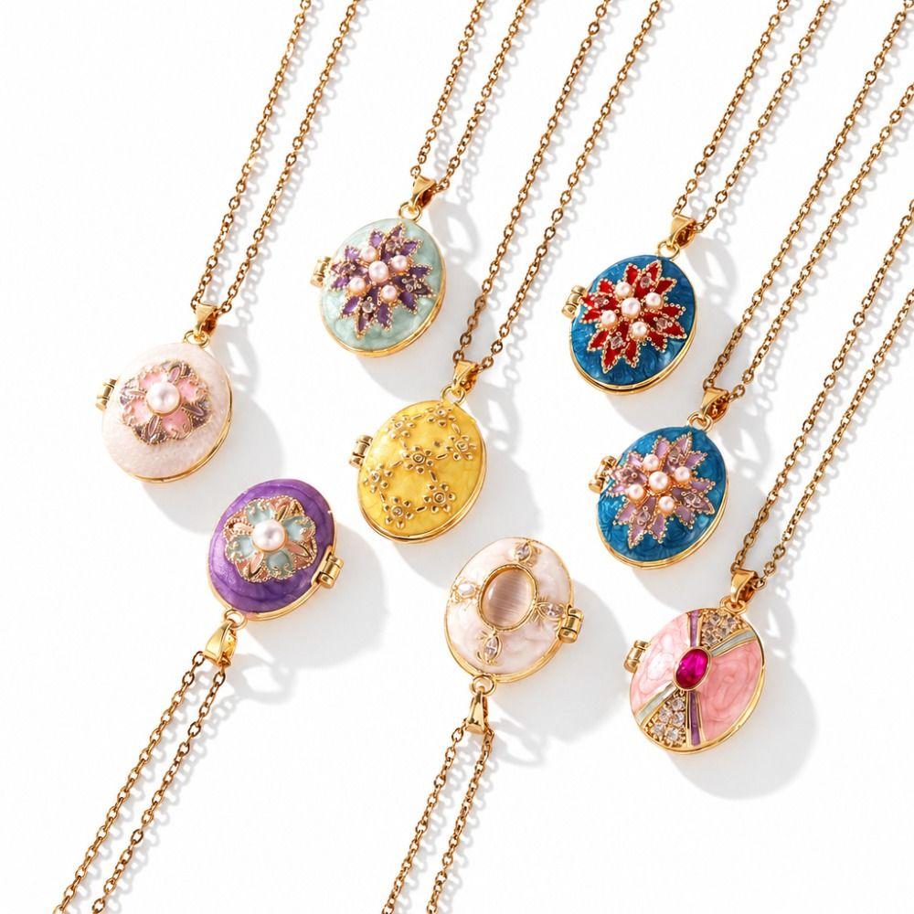 Brass Photo Locket Pendant Necklace Non-Fading Locket Necklace For Jewelry Gifts