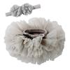 Conjunto de Shorts/Saias para Cobertura de Fraldas para Bebê Menina + Faixa de Cabeça para Bebês Recém-Nascidos Crianças Saia Tutu Fofa de Tule com Renda para Meninas