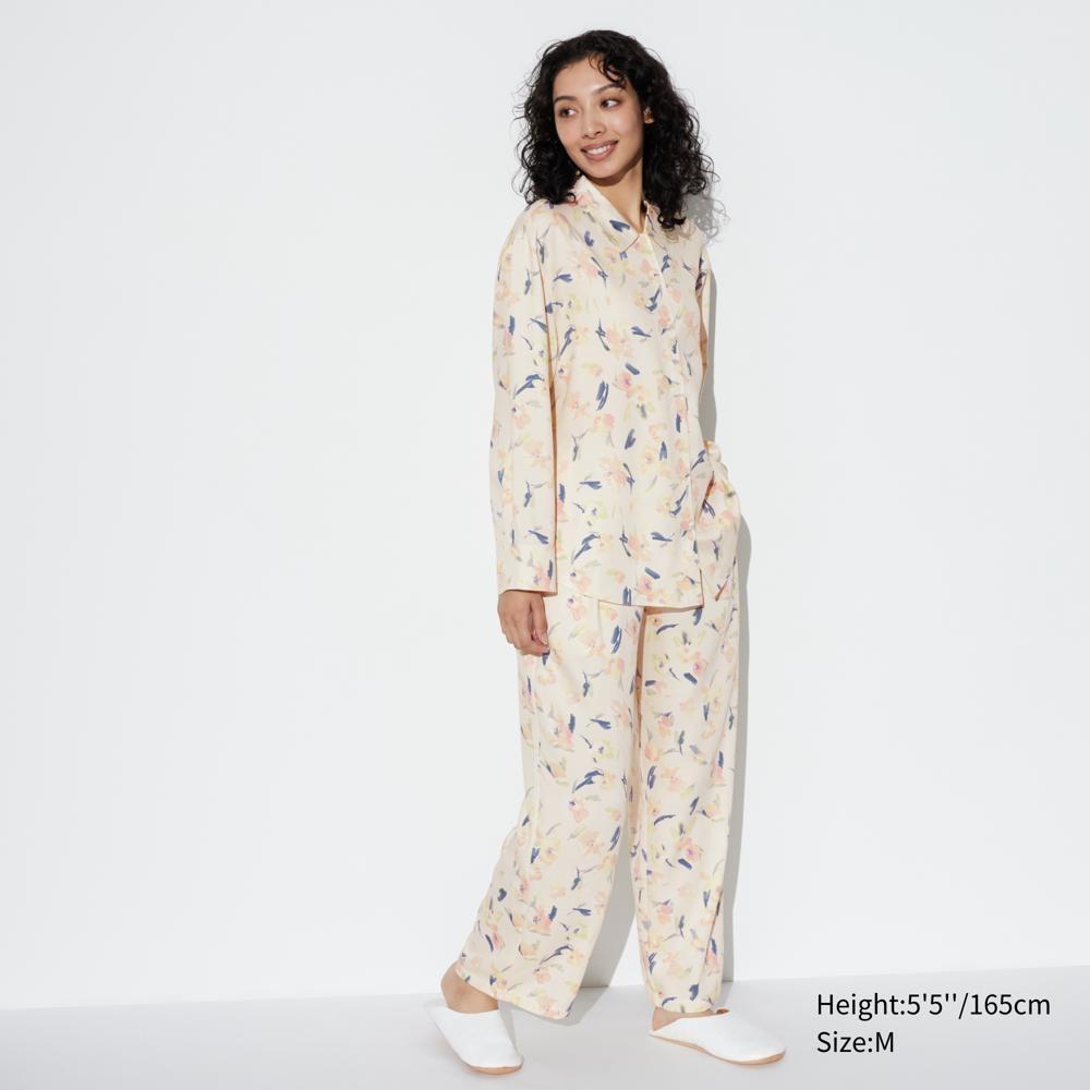 

Атласные пижамы UNIQLO (длинный рукав) цветок