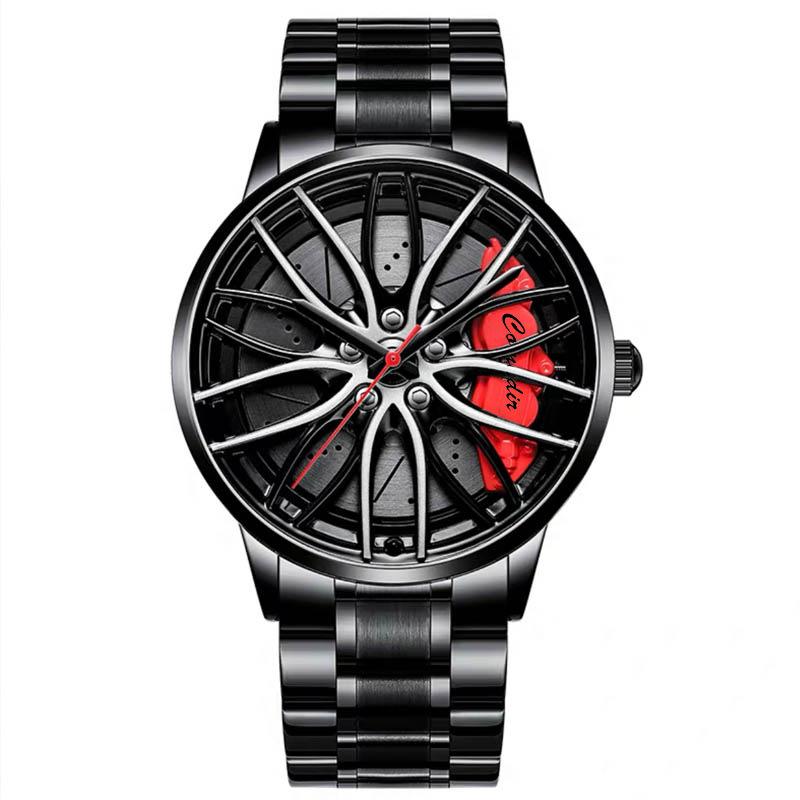 Fashion Luminous Watch Men's Hollowed Out Car Wheel Hub Business Waterproof Quartz Luxury Clock Wristwatch Sports High Quality