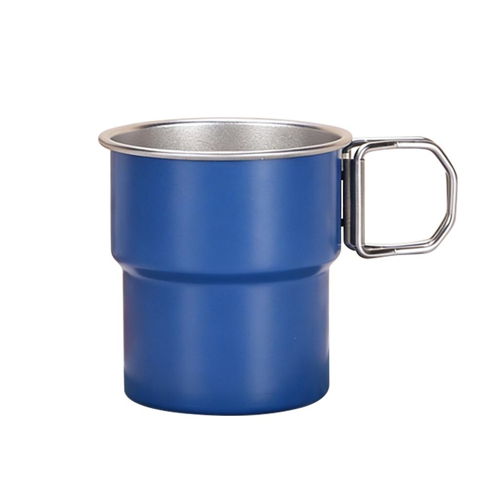 Multi-Purpose Portable Camping Mug 300ML 304 Stainless Steel Beer Mug Collapsible Handle Water Cup Outdoor Camping Travel Use