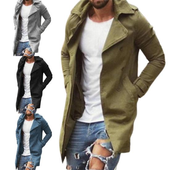 Herrenmantel Windjacke Strickjacke Slim Einfarbig Trenchcoat für Winter
