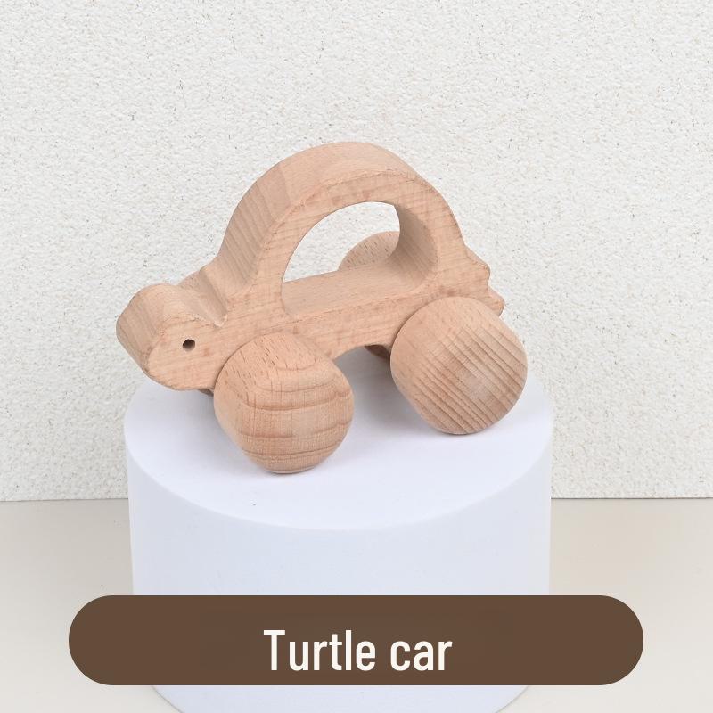Eco-Friendly Beech Wood Toy Car - Natural Finish, Safe for Kids' Education