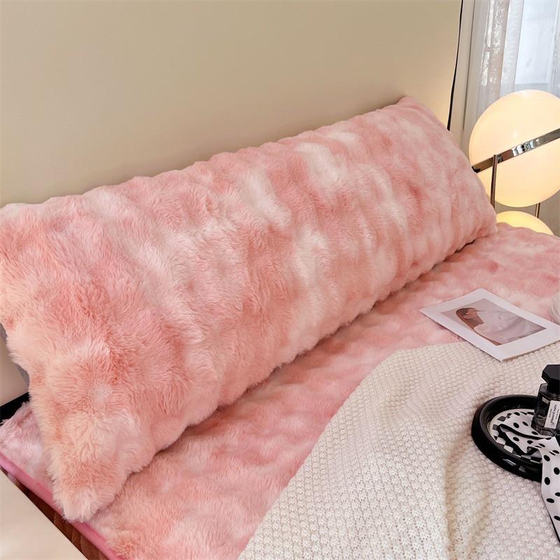 Extra Thick Milk Fleece Pillowcase Double Bed Anti-Oil Stain Long Size 150cm 180cm Soft Plush Pillow Cover