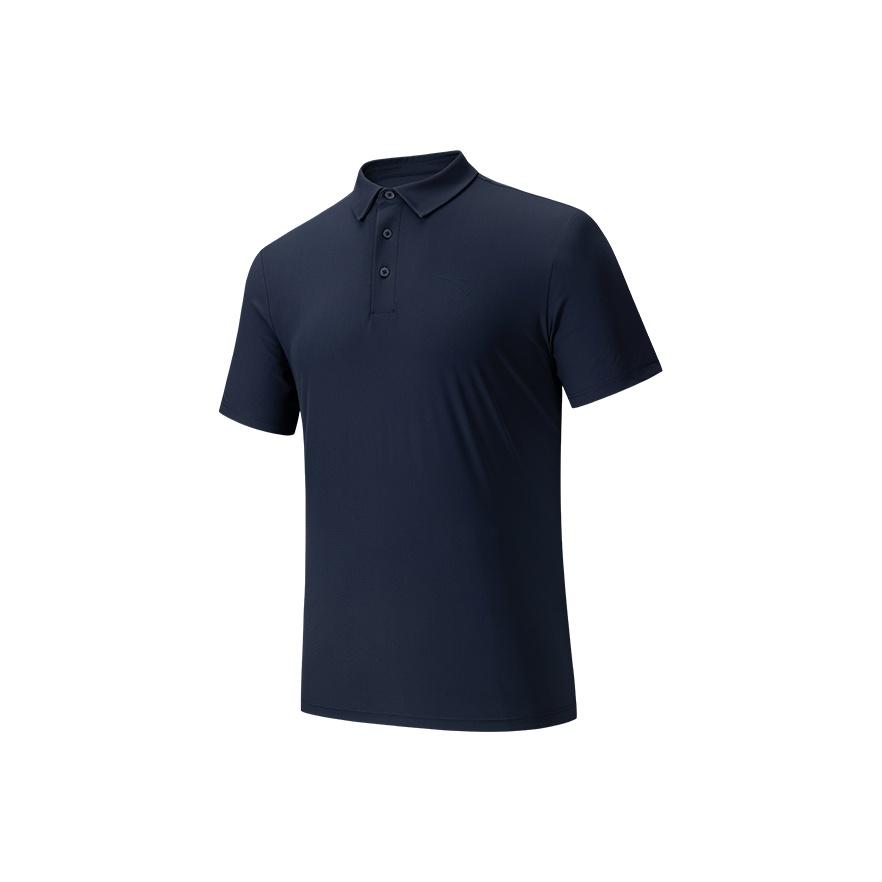 

Anta Training Series Solid Color Comfortable Simple Versatile Short Sleeve Polo Shirt Men tops Deep-Night-Blue 152627101D-1 M