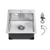 40cm Kitchen Sink Workstation, 304 Stainless Steel Top Mount Sinks, Drop-In Single Bowl Farmhouse Basin with Accessories
