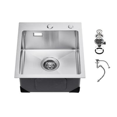 40cm Kitchen Sink Workstation, 304 Stainless Steel Top Mount Sinks, Drop-In Single Bowl Farmhouse Basin with Accessories