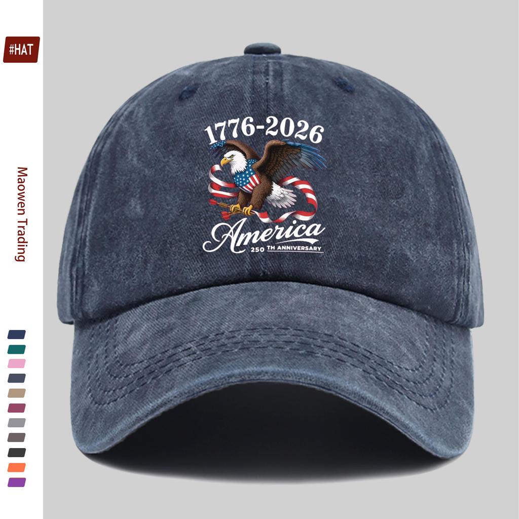 pc th Anniversary of the Founding of the United States Commemorative Eagle and Stars and Stripes Print Baseball Cap
