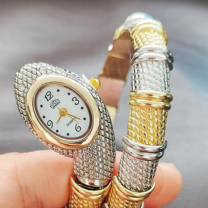Reloj de cuarzo para mujer, relojes de serpiente, pulsera de acero inoxidable, reloj de pulsera, regalos de joyería