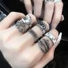 Niche Design High Sense Dark Sweet Moon Rose Personality Fashion Stacking Wearing Retro Letter Open Ring Woman
