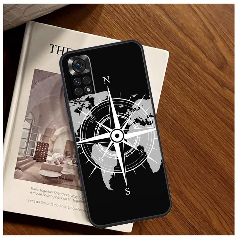 Compass Case For Xiaomi Redmi Note 13 14 9 10 11 12 15 Pro Plus Cover For Redmi 15 C 14C 10C 12C 13C