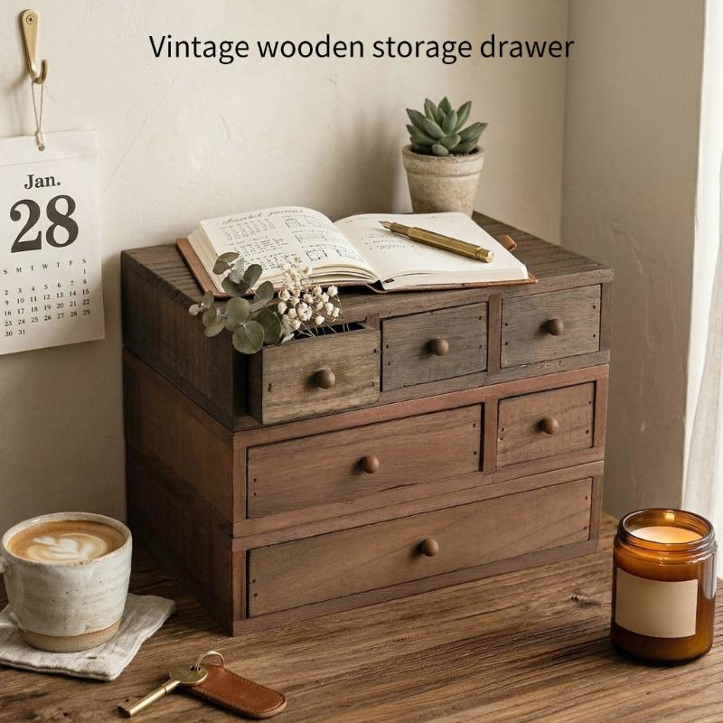 Holz Schreibtisch-Organizer Mit Mehreren Fächern Für Büros Heimdekoration Aufbewahrungsbox Für Schreibwaren Kosmetik