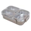 1.2L Lunch Box Container 304 Stainless Steel 3 Compartments Portable Detachable Food Warmer Food Container Khaki
