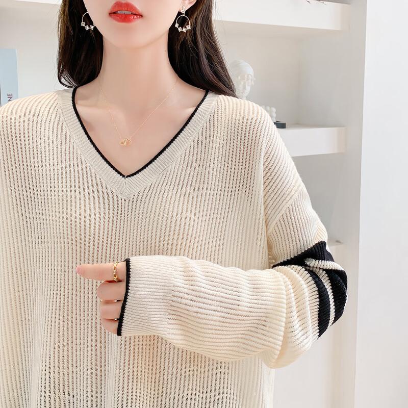 Mocana Women's V-Neck Long Sleeve Knitted Sweater MKNJD2675