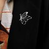 Women Brooch Smooth Polish Hollow Butterfly Design Lapel Pin Zinc Alloy Scarf Badge Versatile Collar Coat Accessories