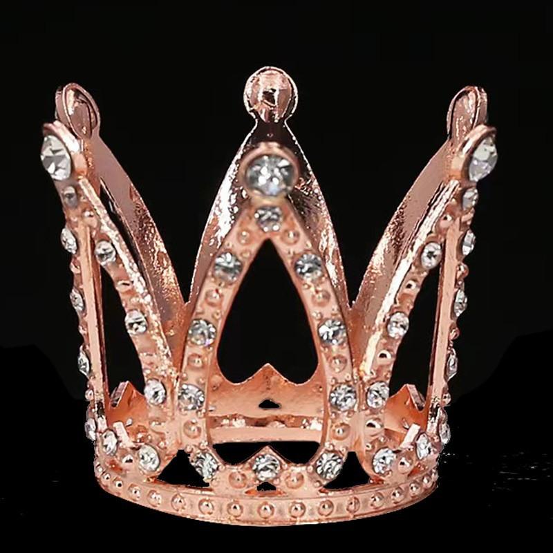 Children's Birthday Crown Tiara Baroque Alloy Ornament Full Circle Crown Cake Decoration