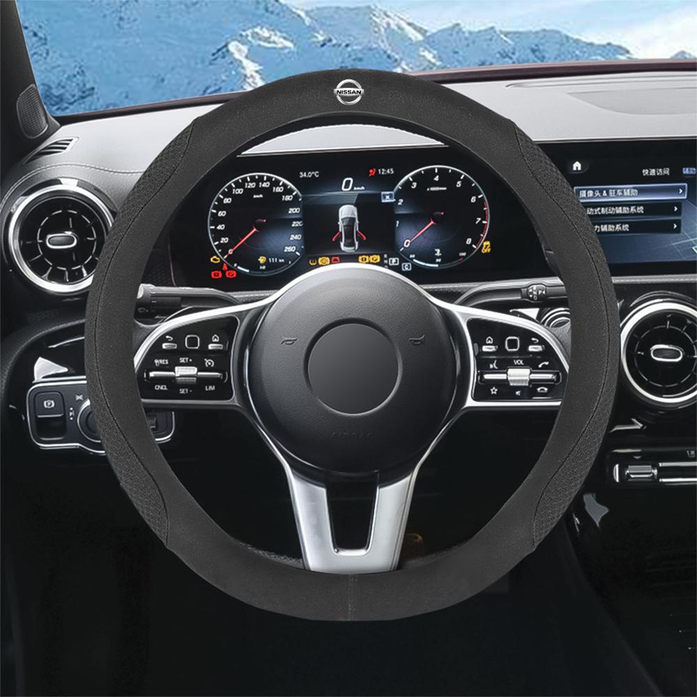 Car Steering Wheel Soft Suede Protector Cover Decor AccessoriesFor Nissan Nismo Qashqai Micra Leaf SeIntra Patrol X-trail Tiida