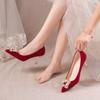 Korean Version of Niche Stiletto Wedding Shoes Bridal Shoes Xiuhe Wedding Dress 2024 New Models Are Not Tired Feet Chinese Wedding High Heels