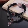 Punk Corss Halloween Skull Choker Skeleton Red Y2K Leather Necklace Gothic Imitation Pearl Tassel Beaded Necklace Unisex