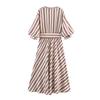 2026 Spring Elegant European & American Style Striped Midi Dress for Women