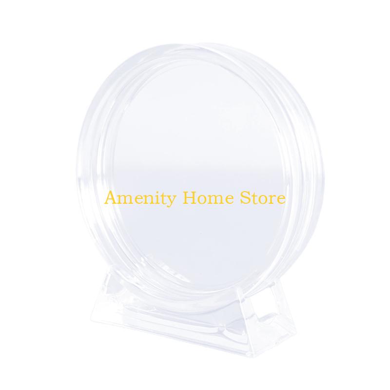 F26C Commemorative Coin Display Holder Capsules with Stands for Collecting Coin Container Organizer Storage Box Supplies