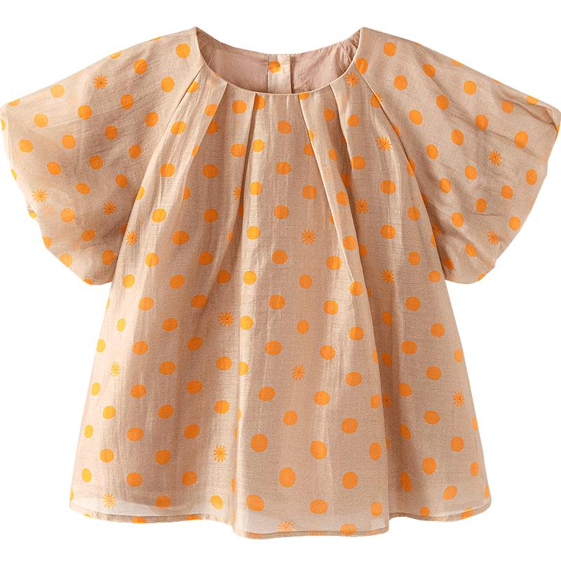 Minibala Girls  Polka Dot Puff Sleeve Top 160