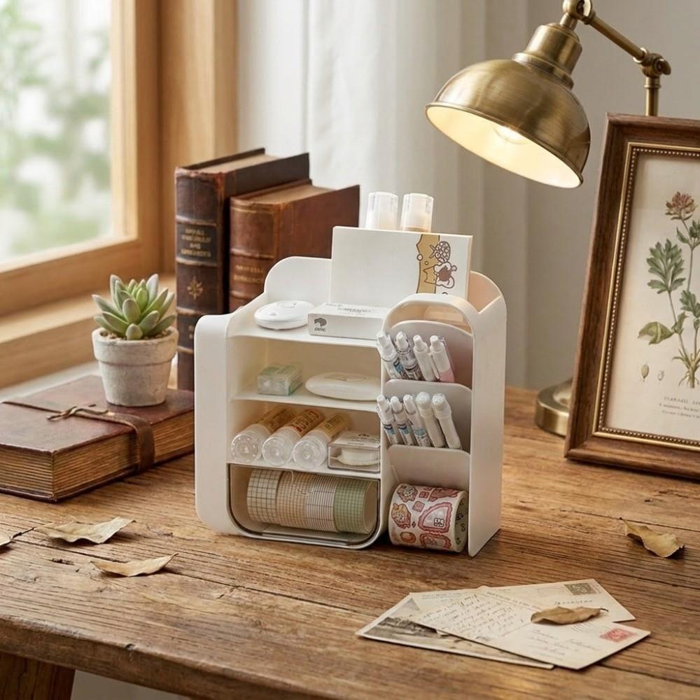 Thickened Multi-Functional Pen Bucket Multi-Layer Cosmetics Storage Box Makeup Jewelry