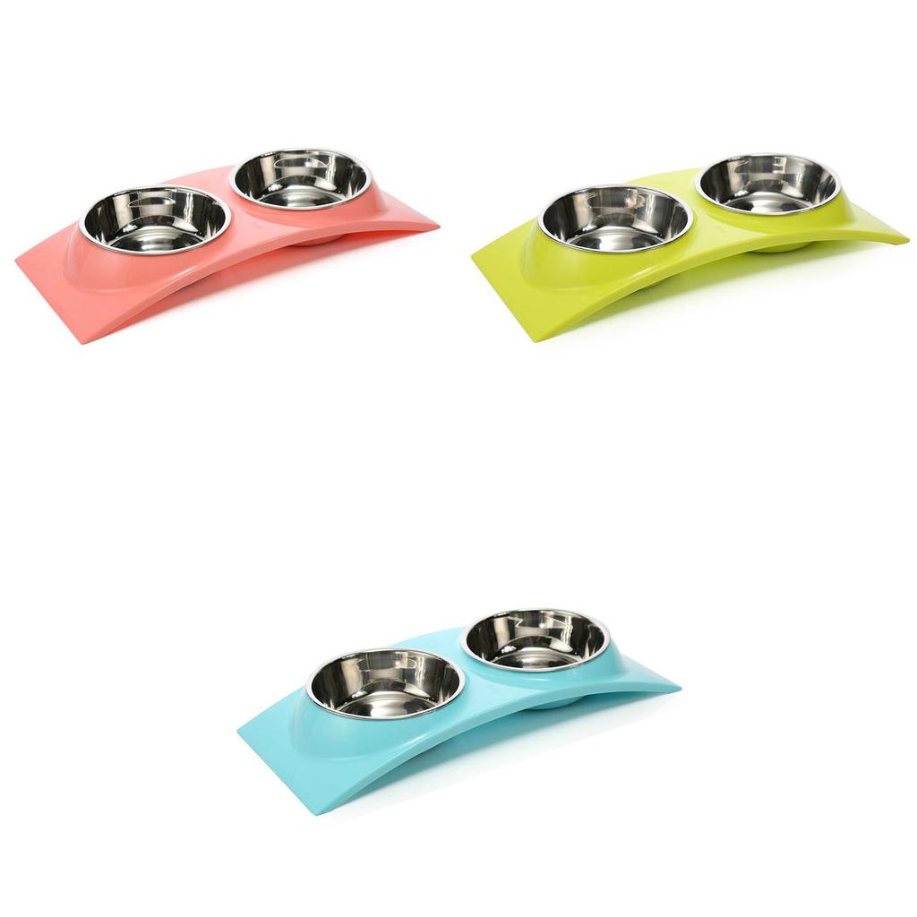 Premium Quality Double Food Water Pet Feeding Bowl For Puppies And Kittens With Non-slip Design