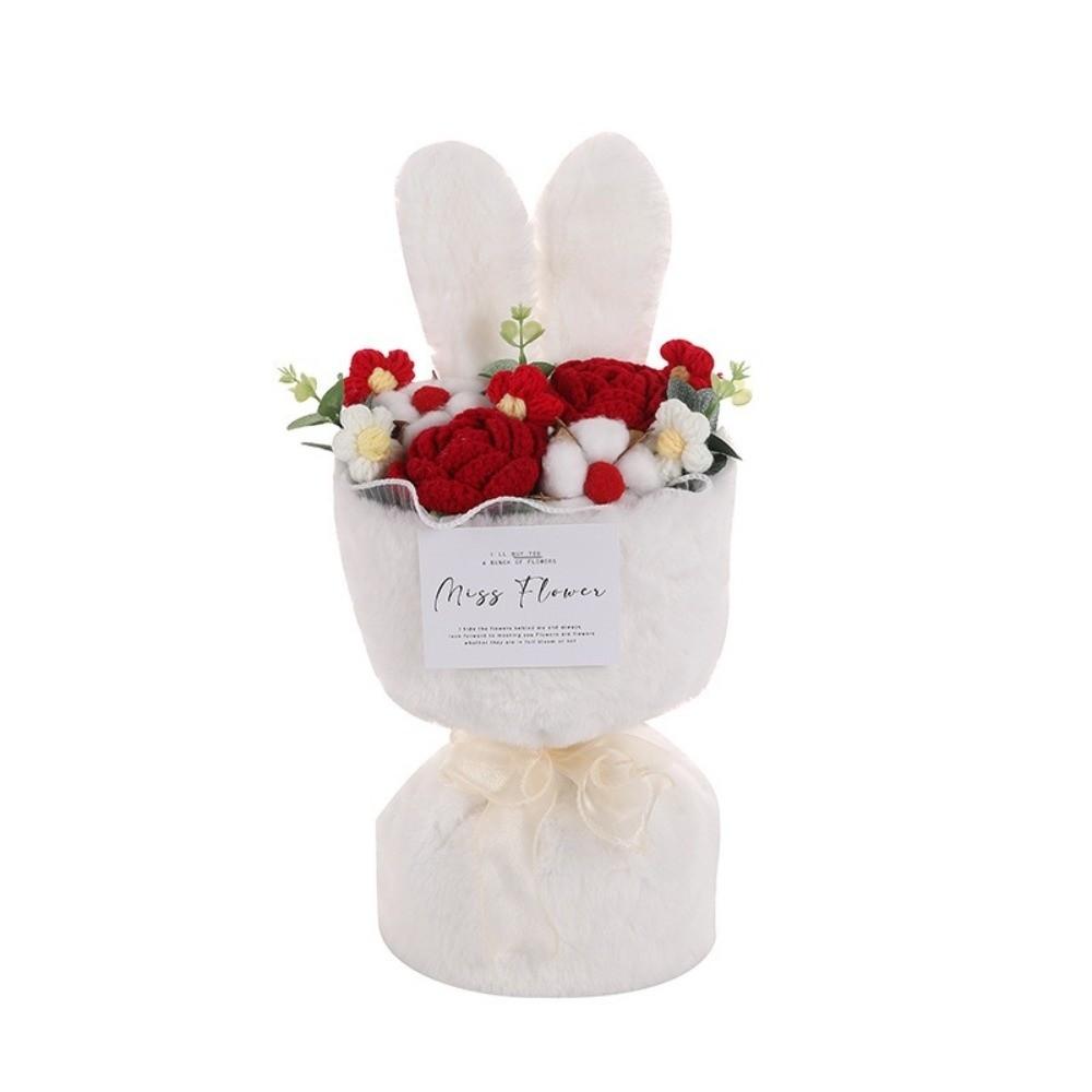 Rabbit Ears Crochet Flower Bouquet Handmade Flower Bouquet Artificial Flowers for Mother's Day
