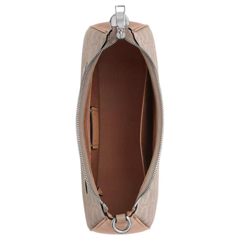 COACH Teri 29 Logo Zip Closure Coated Canvas Crossbody Shoulder Bag Large Women's Sand