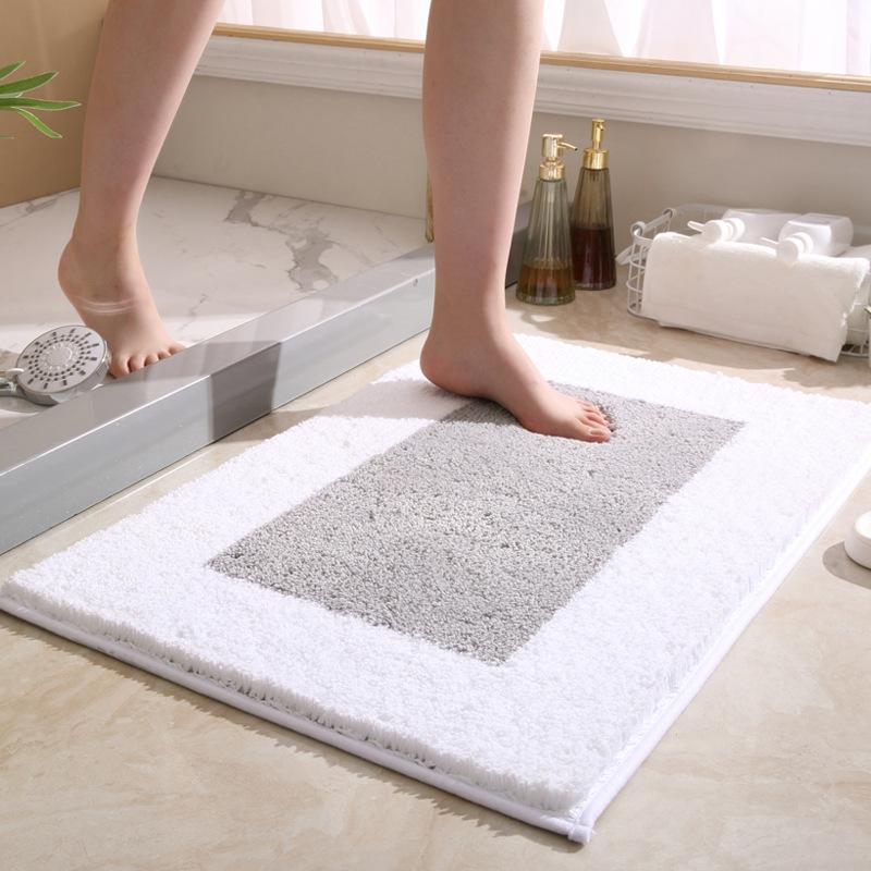 Inyahome Floor Bath Mats for Bathroom Non Slip Indoor Carpet Rugs Cover Machine Wash Plush Mats Bathroom Rug for Bathroom Shower