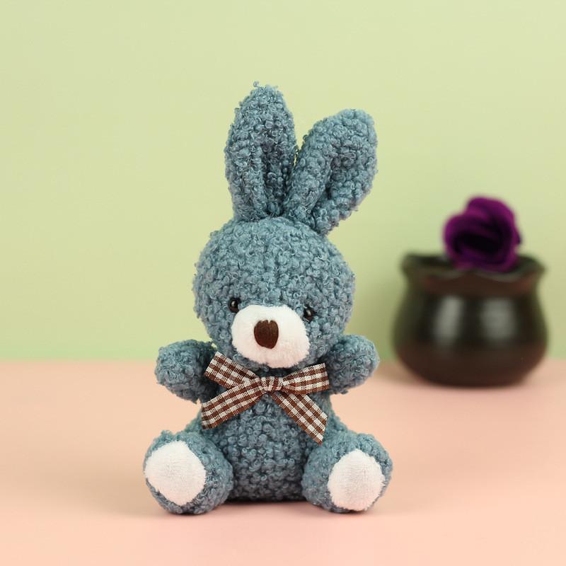 Cartoon Lovable Style Rabbit Plush Toy With Bow Tie Ideal For Backpacks And Keychains