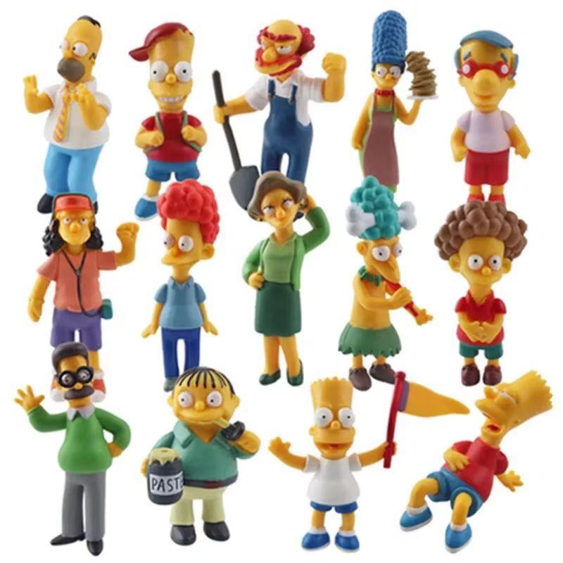 

Disney 14pcs Simpsons Cartoon Action Figure Toys Funny Homer Marge Bart Mini Figurines PVC Doll Model Children Toy Birthday Gift 14pcs