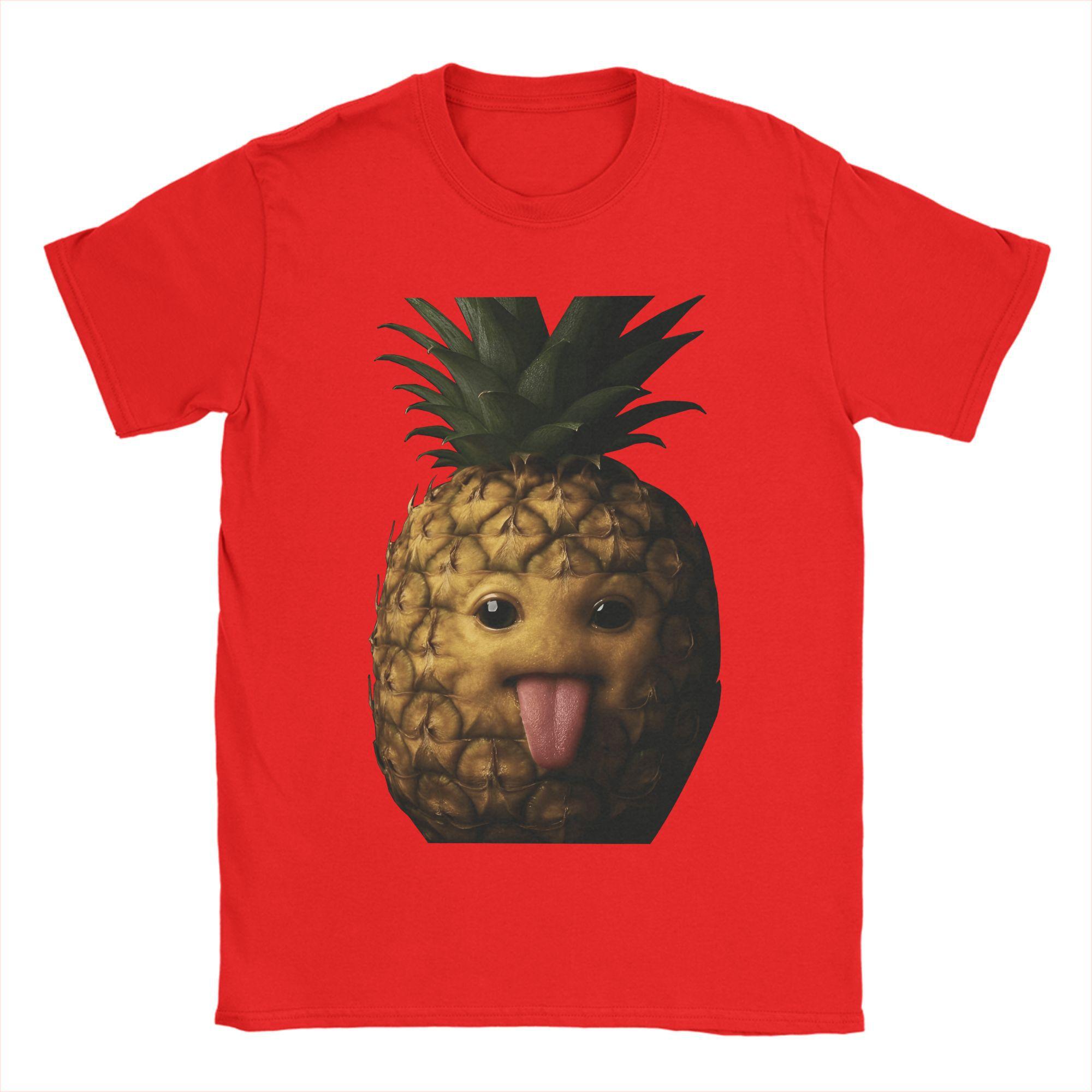 

Funny Silly AI Pineapple Gen Z Meme BrainRot Humor Tongue Out T-Shirt Summer Fashion T-Shirts Men 100 Cotton Funny Tshirt S