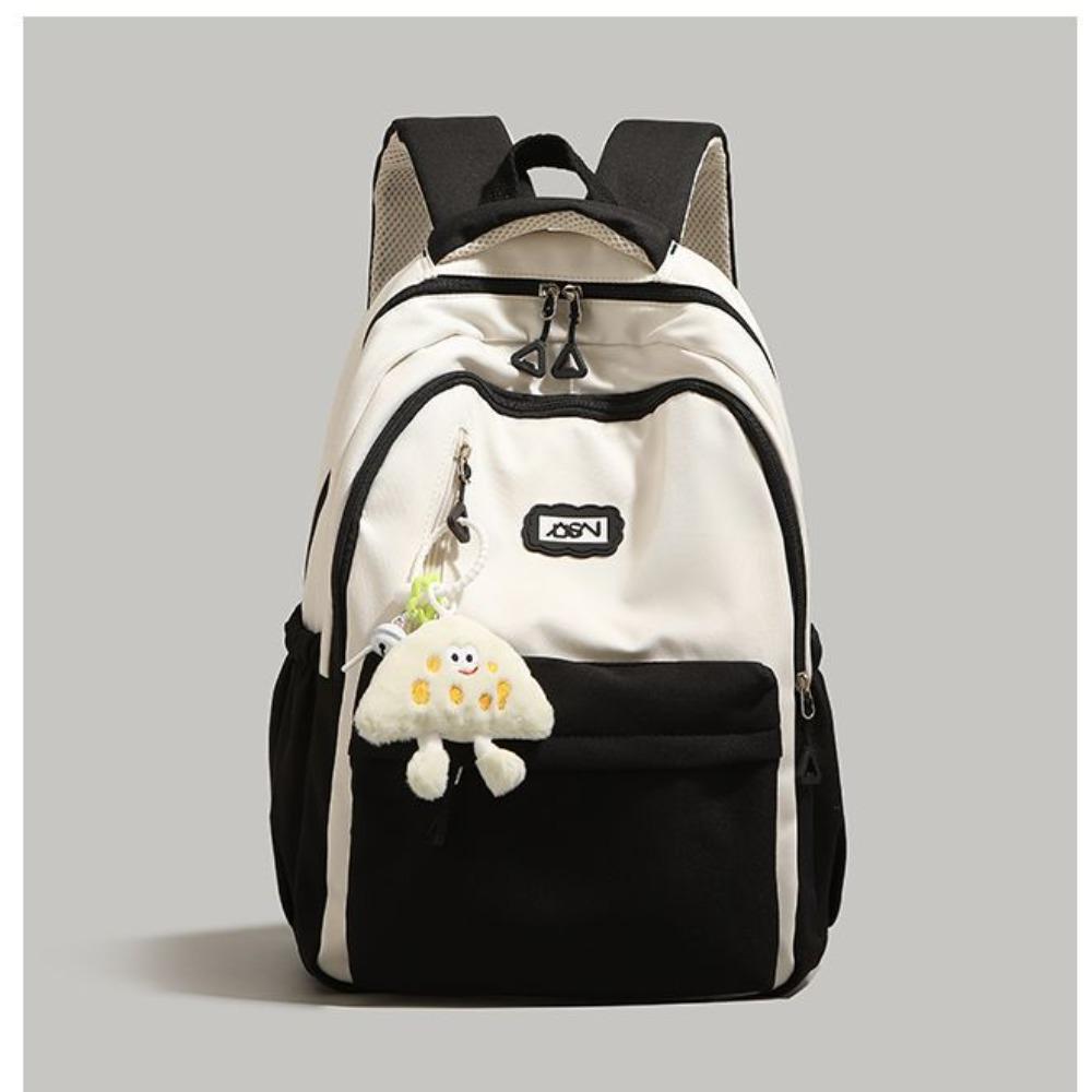 German high-end contrasting color backpack new versatile large-capacity backpack women's junior high school high-value schoolbag