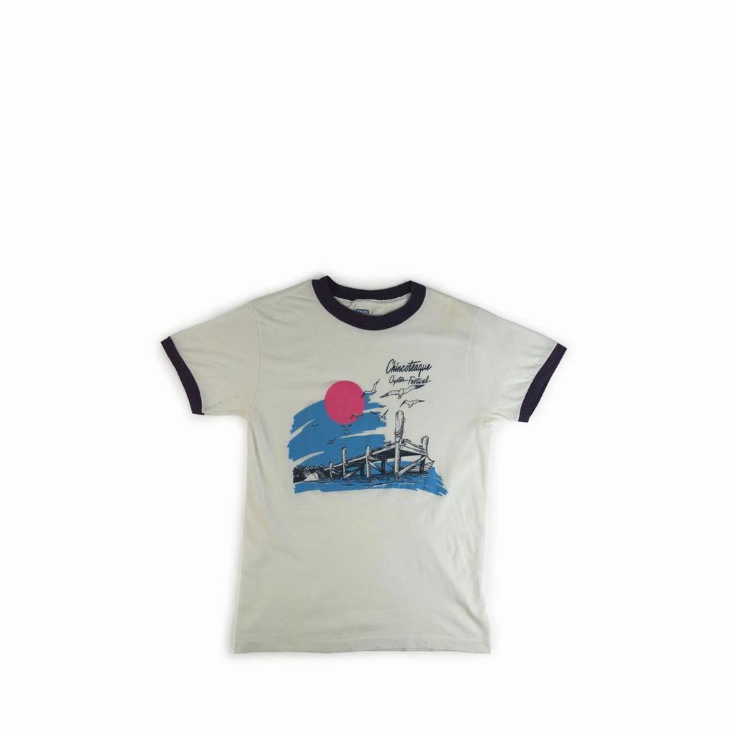 Vintage 1980's Virginia Oyster Festival Ringer Tee Shirt