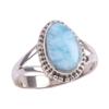 Natural Republic Larimar Gemstone 925 Solid Sterling Silver Gift Ring S.7 I4k07
