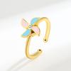 Fashionable Rotating Windmill Resin Open Index Ring For Women Elegant Temperament Adjustable Finger Jewelry